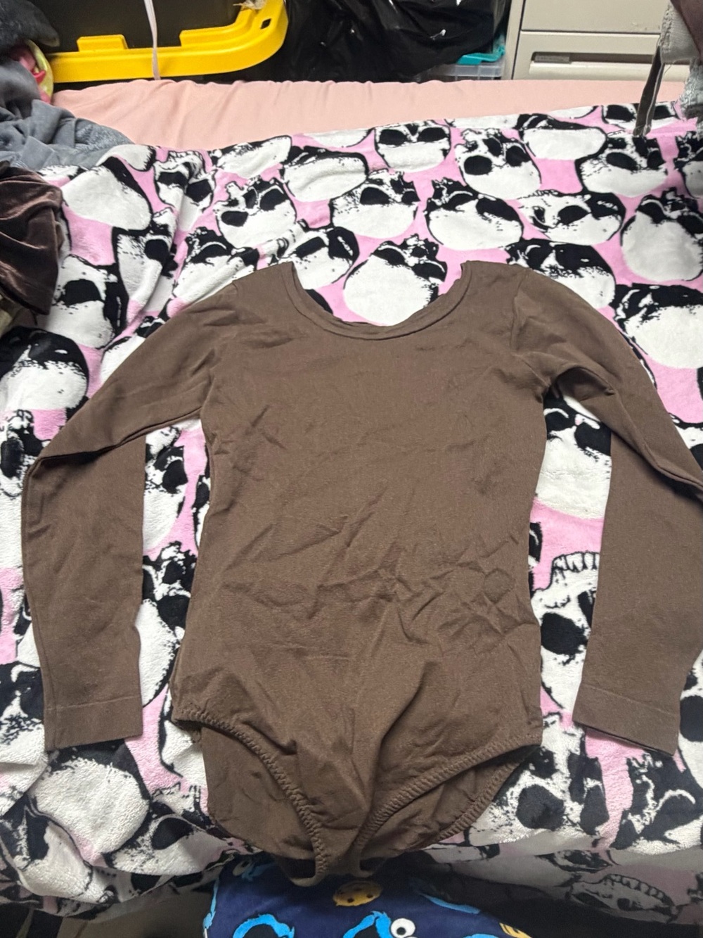 Source Unknown Brown Long Sleeve Bodysuit